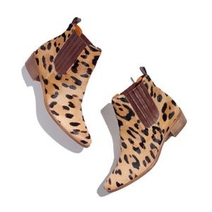 Madewell Leopard Calf Fur Boots, sz 7.5